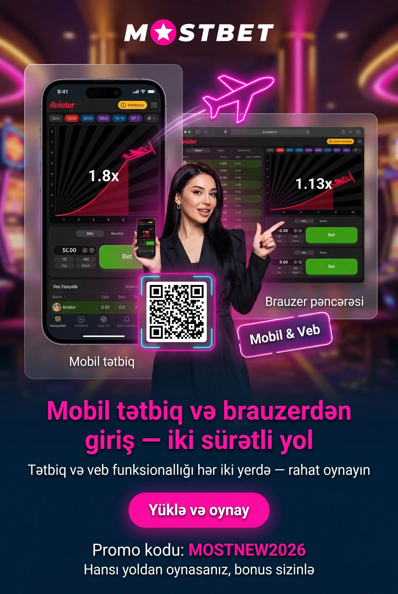 Mobil tətbiq və brauzerdən giriş